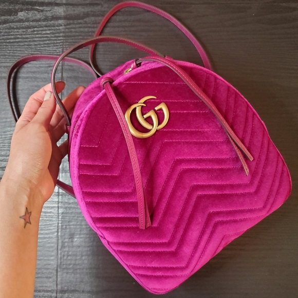 Gucci Handbags - Gucci GG Marmont Velvet Backpack